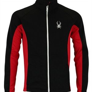 🆕 Spyder Men's Constant Full Zip Black & Red Sweater Jacket